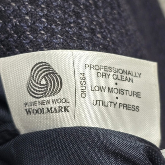 Hart Schaffner Marx Sport Coat‎ Mens 42R Black Blue 3 Button Wool No Vent Office - Picture 9 of 16